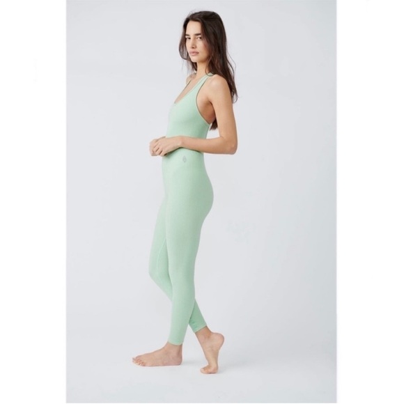 Free People FP Movement Free Throw Jumpsuit Onesie Sage Brush Green Size Medium - Picture 7 of 16